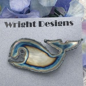 🌼 Whale Metal Art Artesian Pin Brooch
